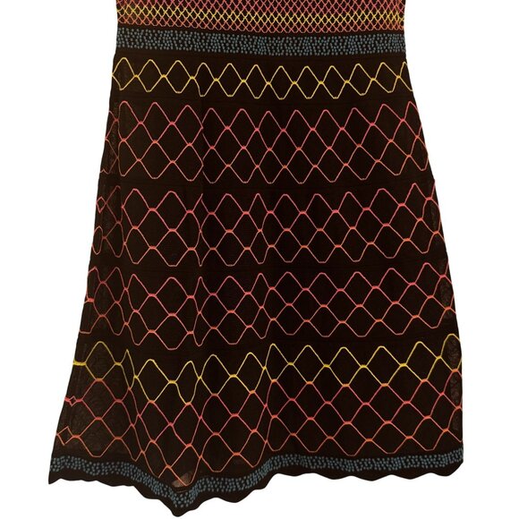 M Missoni Women's Black Sheer Net Pattern Stretch Sleeveless Knee Length Size 6 - Picture 4 of 9